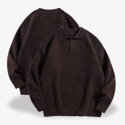 Herren-Polopullover mit Waffelstrick | Loravelle 2
