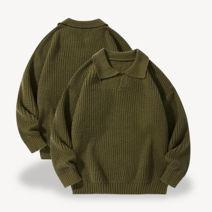 Herren-Polopullover mit Waffelstrick | Loravelle 3