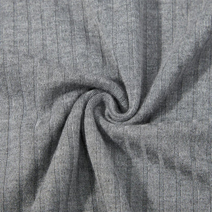 Herren-Poloshirt aus Baumwolle mit langen Ärmeln, Slim Fit, geripptes Oberteil mit V-Ausschnitt 5