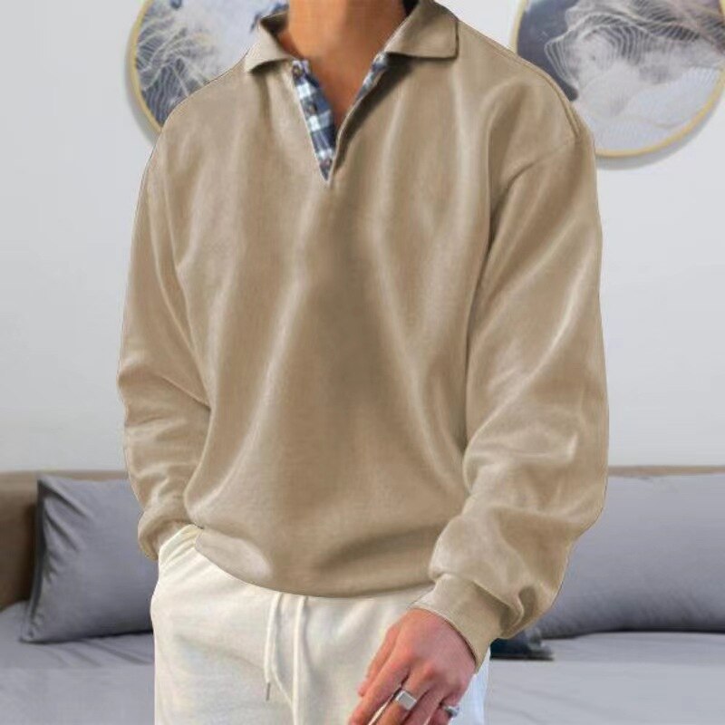 Herren Pullover Sweatshirt Lockere Passform Kragen - BerlinGlamour