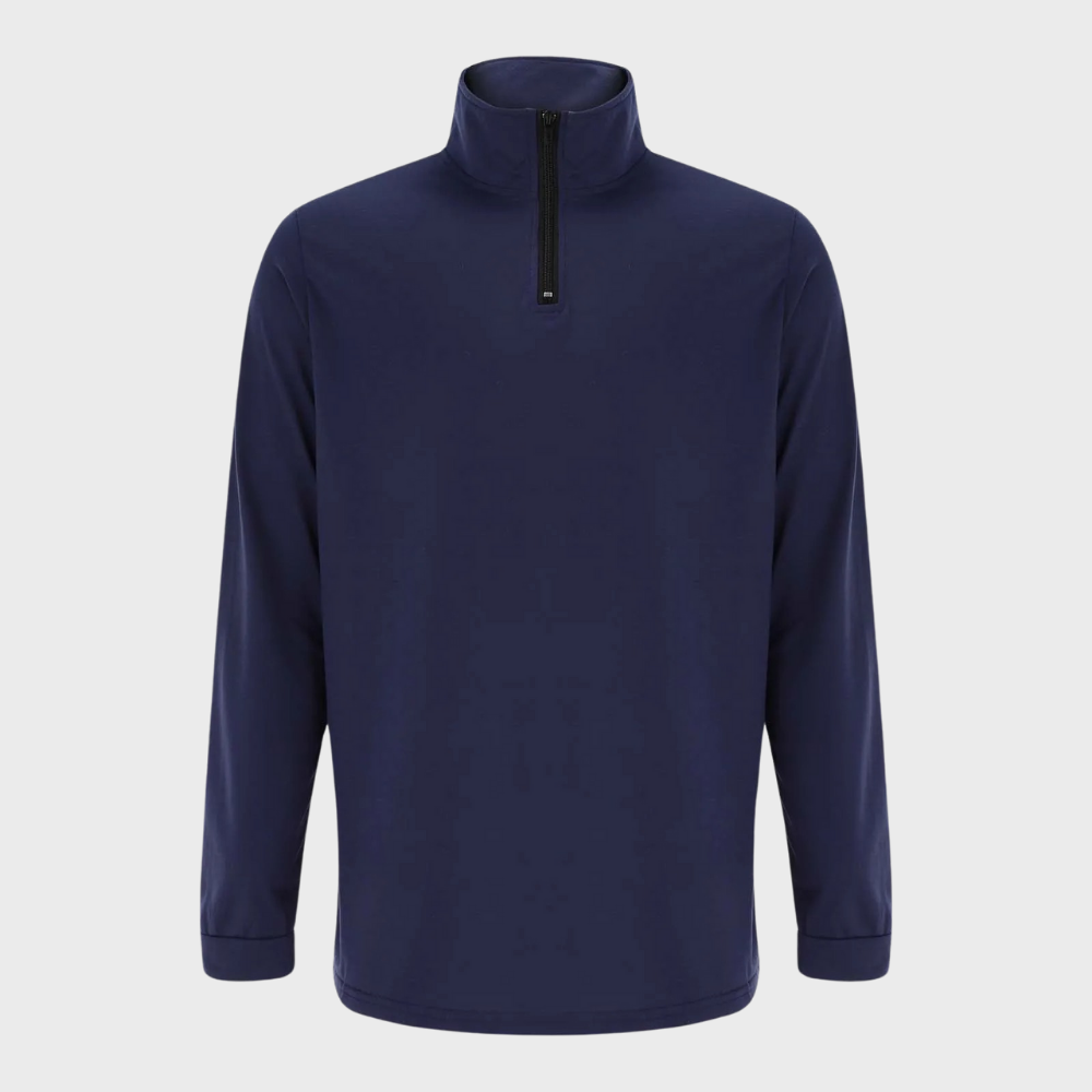 Herren-Pullover mit Viertelreißverschluss | Langarm | Pullover | Sweatshirt mit halbem Reißverschluss | Herren-Pullover mit Viertelreißverschluss-Chaps Herrenmode
