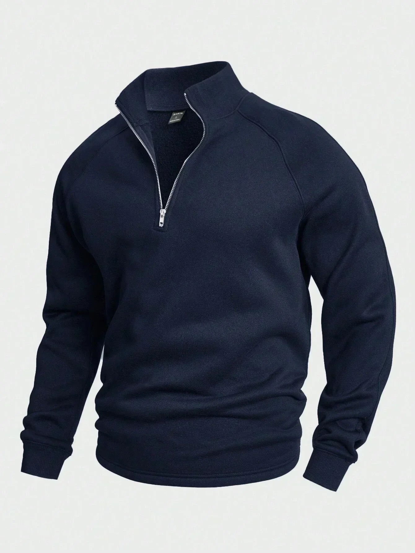 Herren-Pullover mit halbem Reißverschluss | Warm | Winter | Sweatshirt | Herren-Pullover mit Viertelreißverschluss-Dunkelblau-S-Chaps Herrenmode