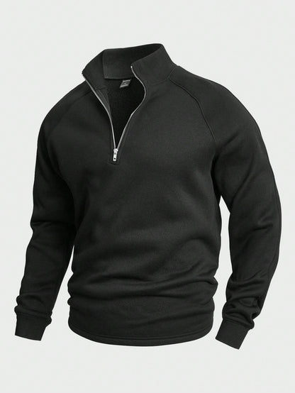 Herren Pullover Warm Viertelreißverschluss Winter Sweat - BerlinGlamour