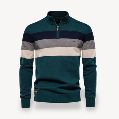 Herren-Pullover mit Farbblock und Viertelreißverschluss | Loravelle 2