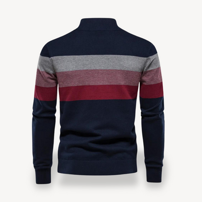 Herren-Pullover mit Farbblock und Viertelreißverschluss | Loravelle 4