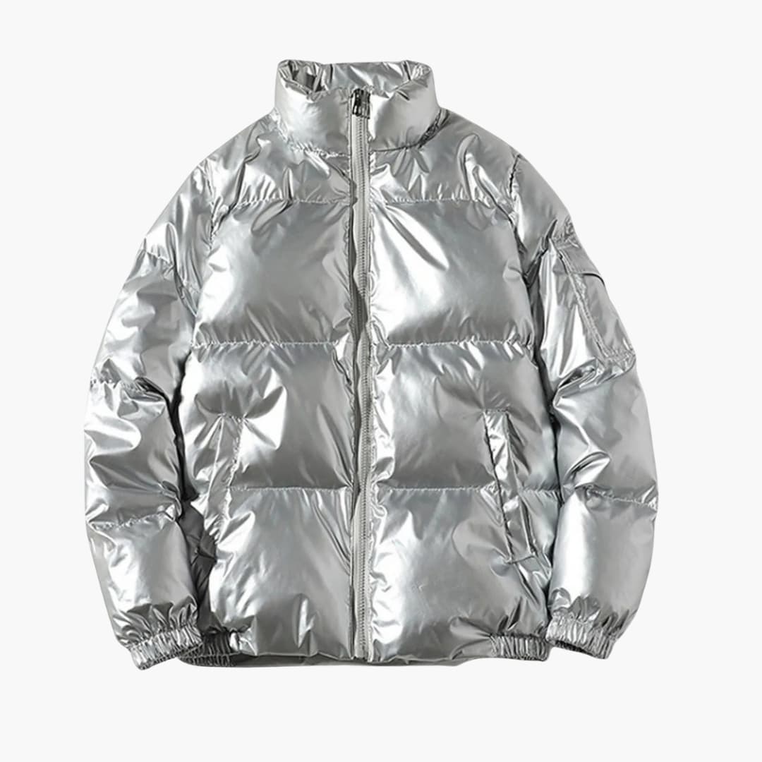 Herren-Steppjacke mit Reißverschluss und Stehkragen 1