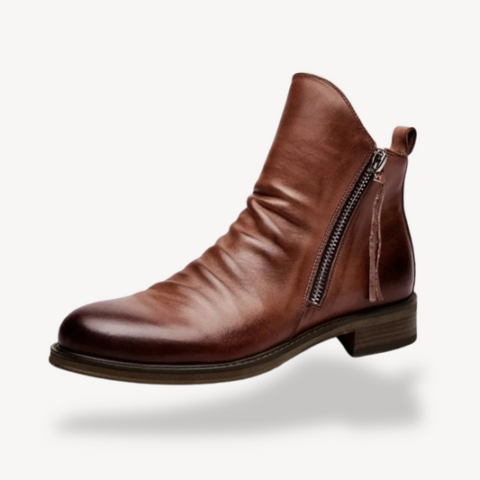 Herren-Stiefeletten aus Leder mit Reißverschluss | Loravelle 0