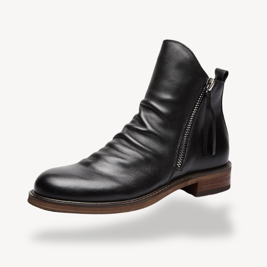 Herren-Stiefeletten aus Leder mit Reißverschluss | Loravelle 1