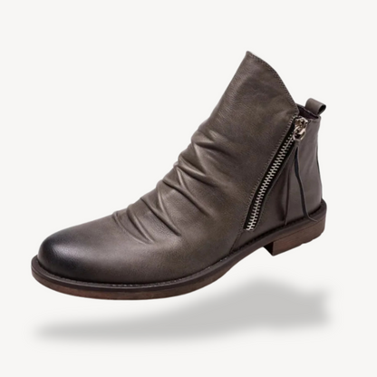 Herren-Stiefeletten aus Leder mit Reißverschluss | Loravelle 2