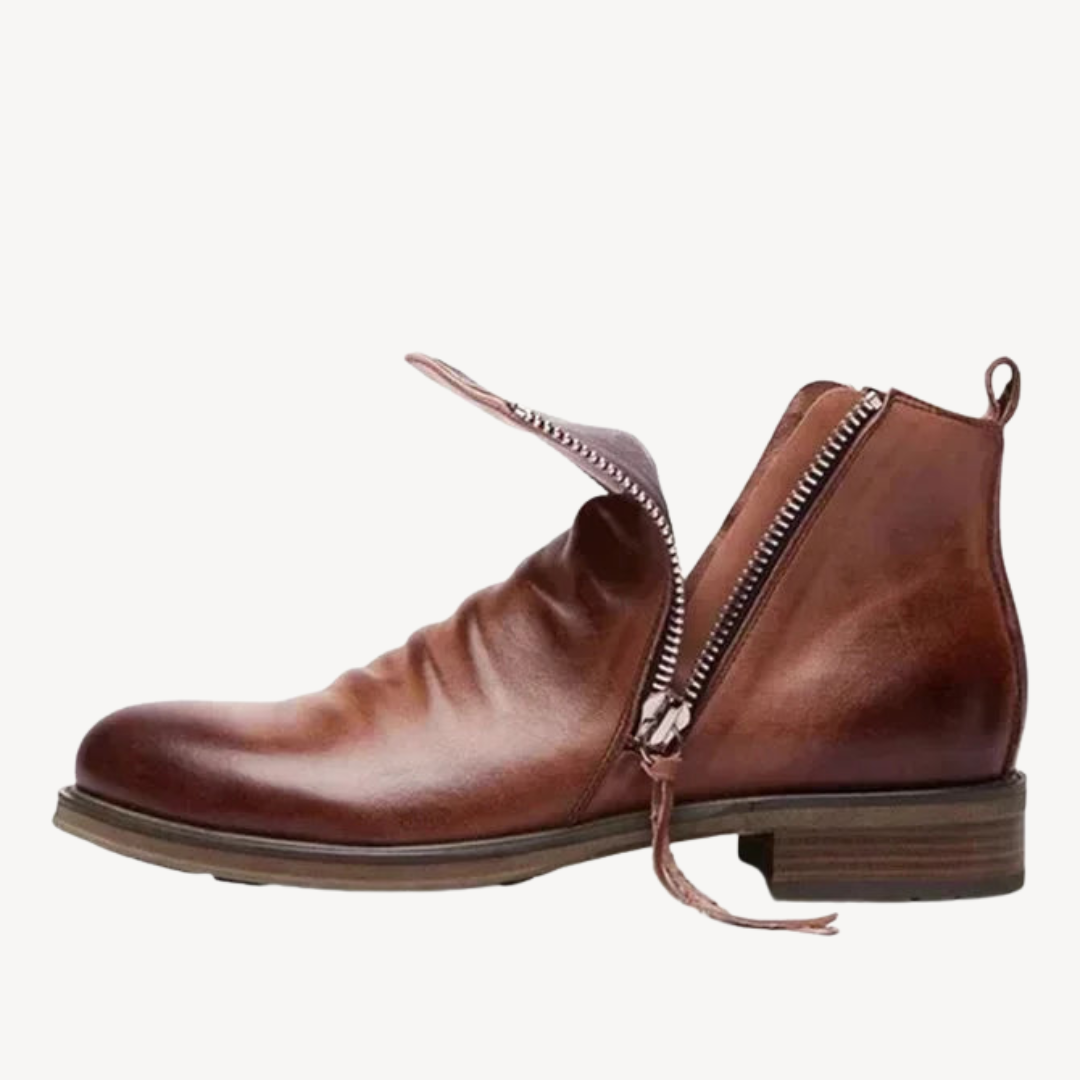 Herren-Stiefeletten aus Leder mit Reißverschluss | Loravelle 3