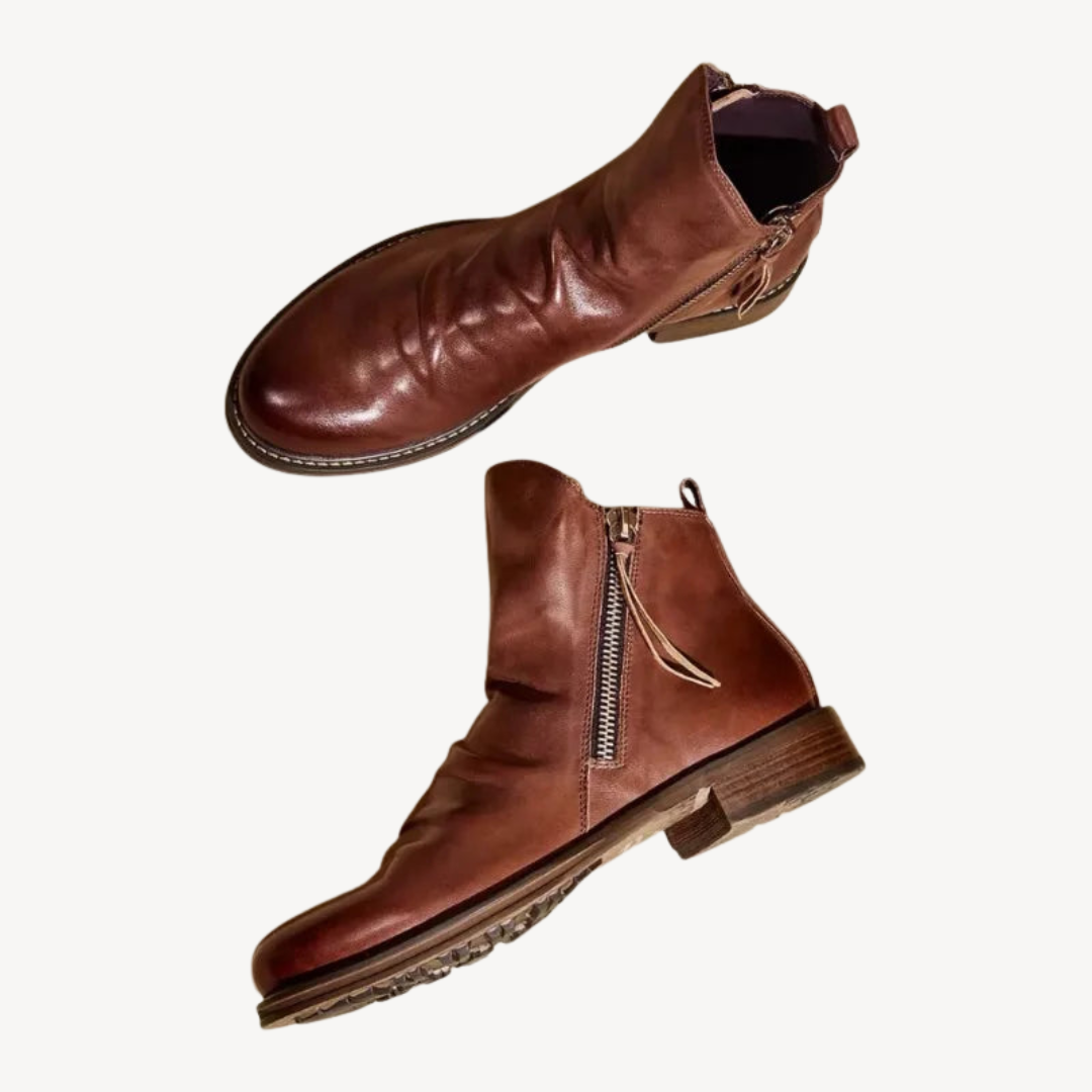 Herren-Stiefeletten aus Leder mit Reißverschluss | Loravelle 4