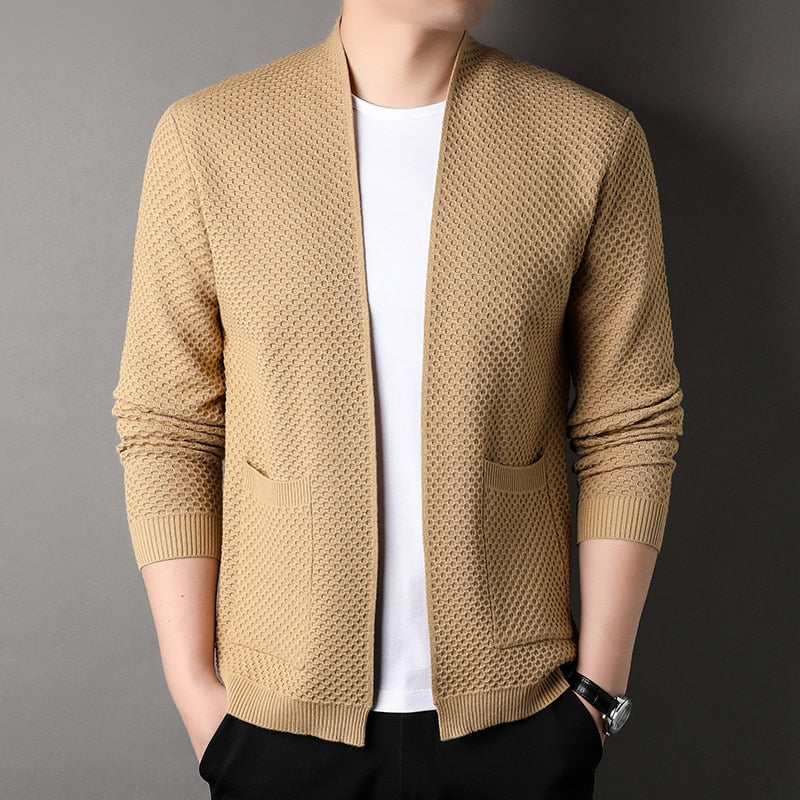 Herren Strickjacke Offen Vorne Mit Taschen Bequem - BerlinGlamour