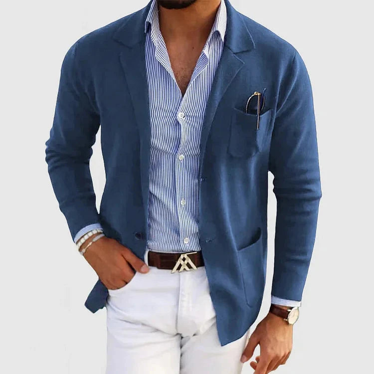 Herren Strickjacke Knöpfe Taschen Bequem - BerlinGlamour