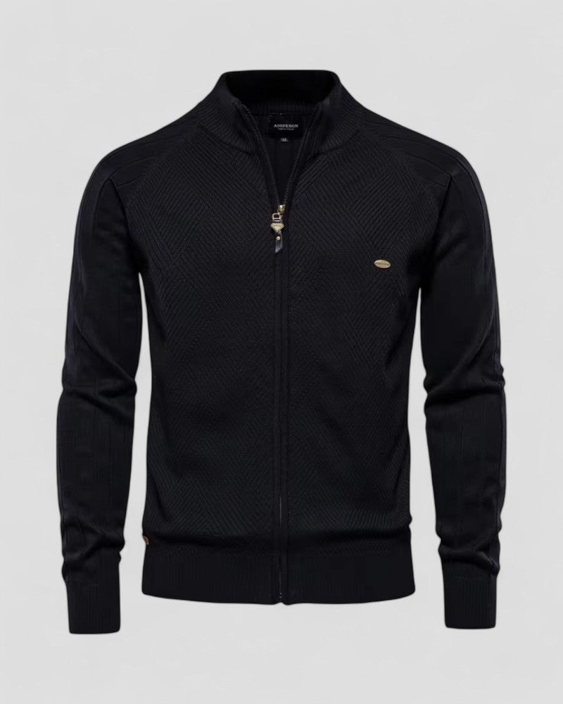 Herren-Strickjacke aus Baumwolle mit Reißverschluss und lässigem Winterpullover 0