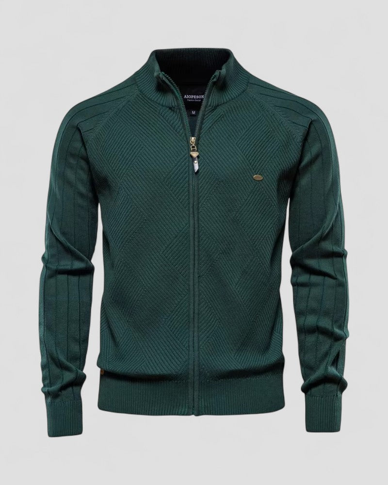 Herren-Strickjacke aus Baumwolle mit Reißverschluss und lässigem Winterpullover 1
