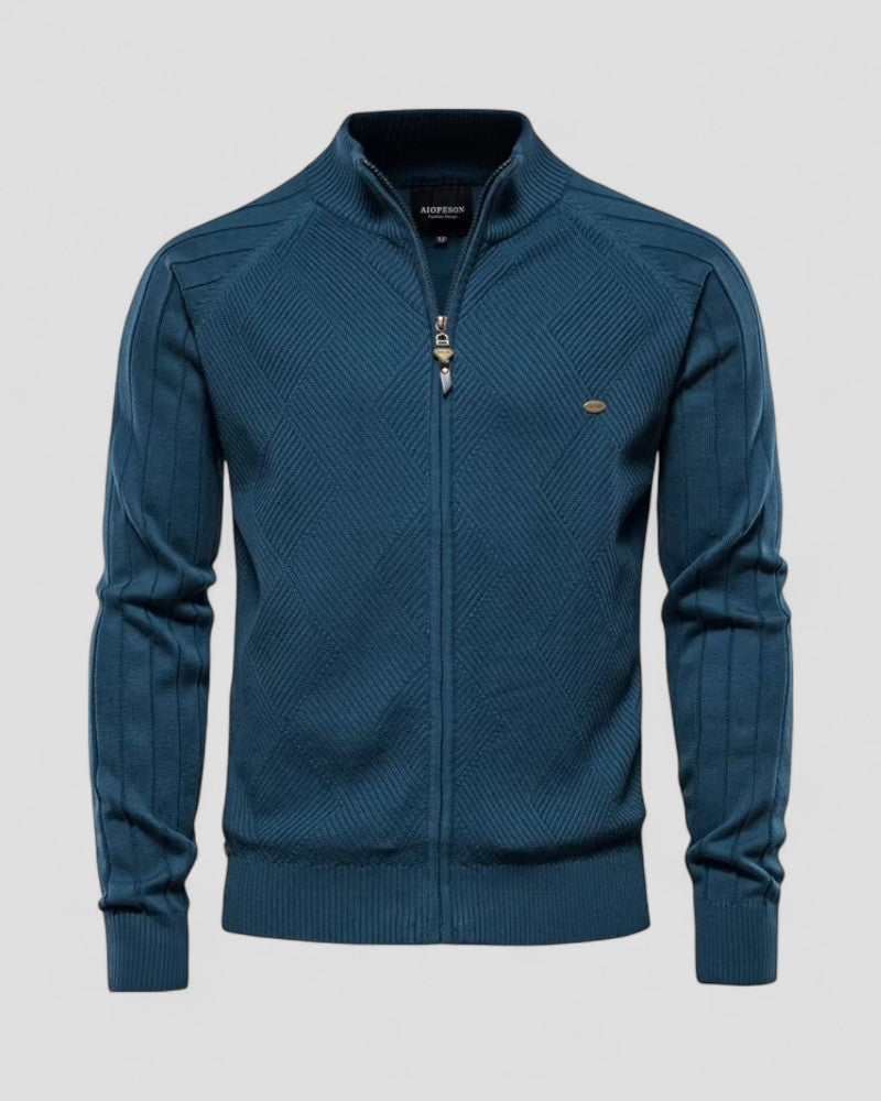 Herren-Strickjacke aus Baumwolle mit Reißverschluss und lässigem Winterpullover 2