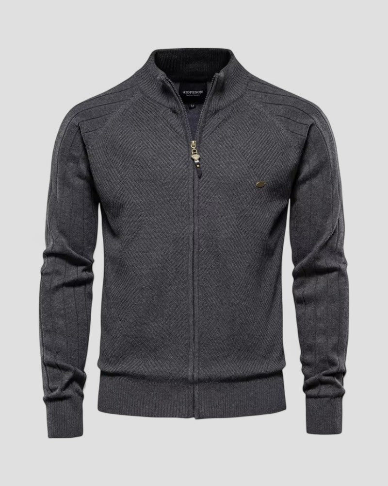 Herren-Strickjacke aus Baumwolle mit Reißverschluss und lässigem Winterpullover 3