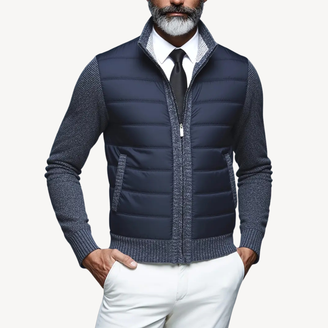 Herren-Strickjacke mit Hybrid-Steppung | Loravelle 1
