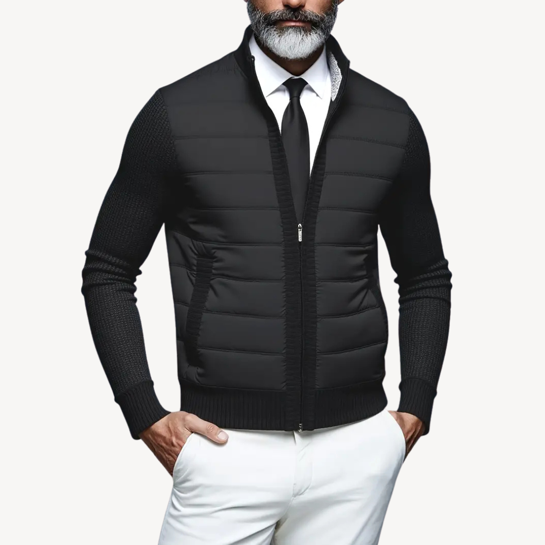 Herren-Strickjacke mit Hybrid-Steppung | Loravelle 2
