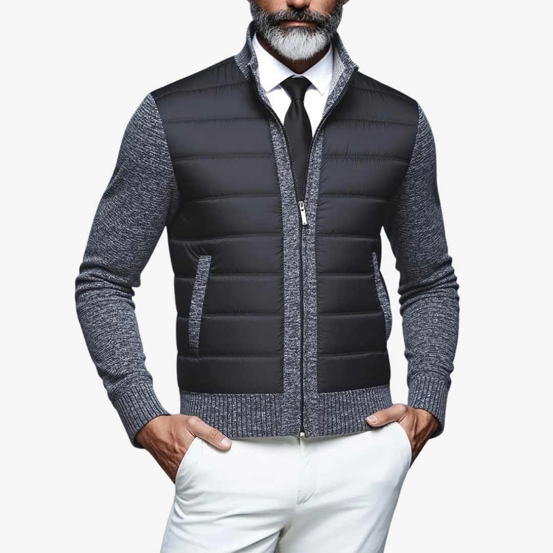 Herren-Strickjacke mit Hybrid-Steppung | Loravelle 3