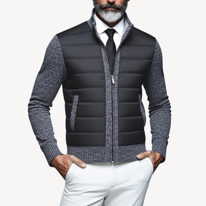 Herren-Strickjacke mit Hybrid-Steppung | Loravelle 3