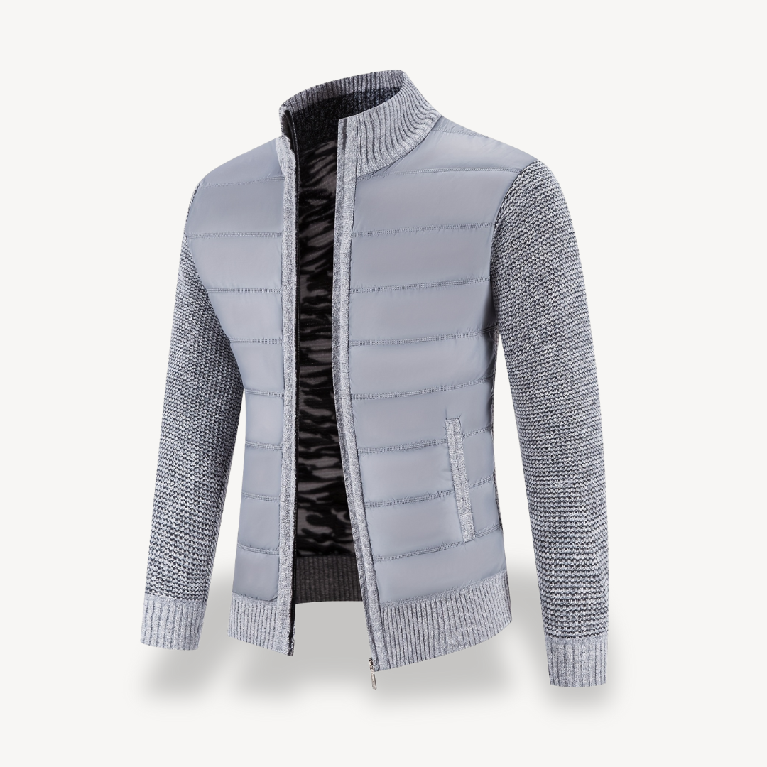 Herren-Strickjacke mit Hybrid-Steppung | Loravelle 5