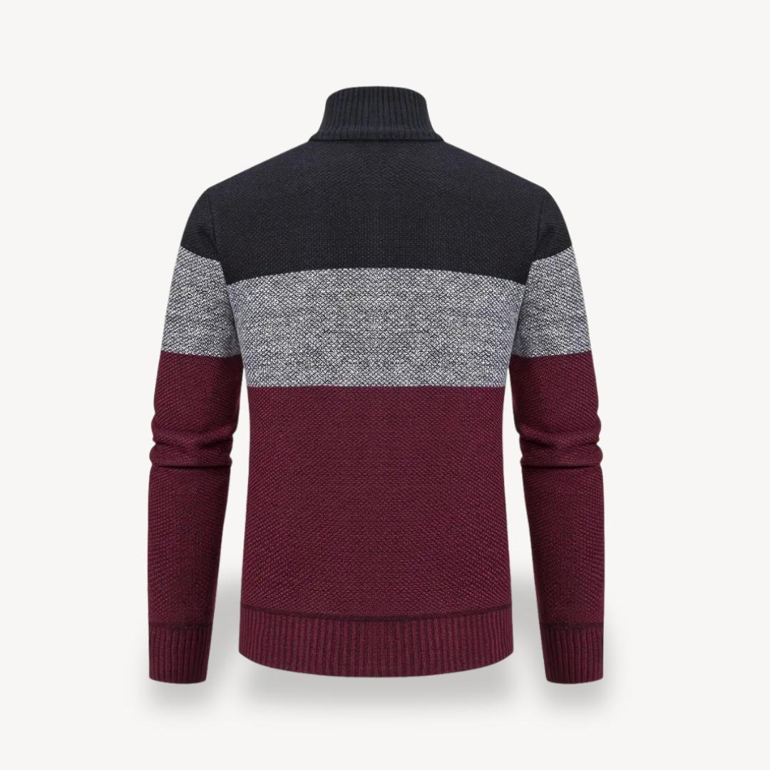 Herren-Strickjacke mit Reißverschluss und Farbblock | Loravelle 1