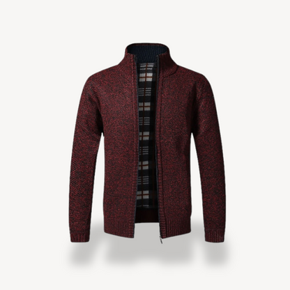 Herren-Strickjacke mit Reißverschluss und Fleecefutter 1