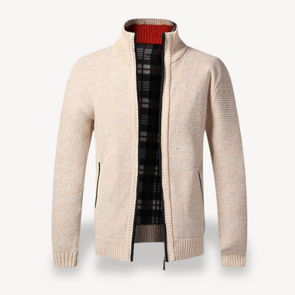 Herren-Strickjacke mit Reißverschluss und Fleecefutter 3