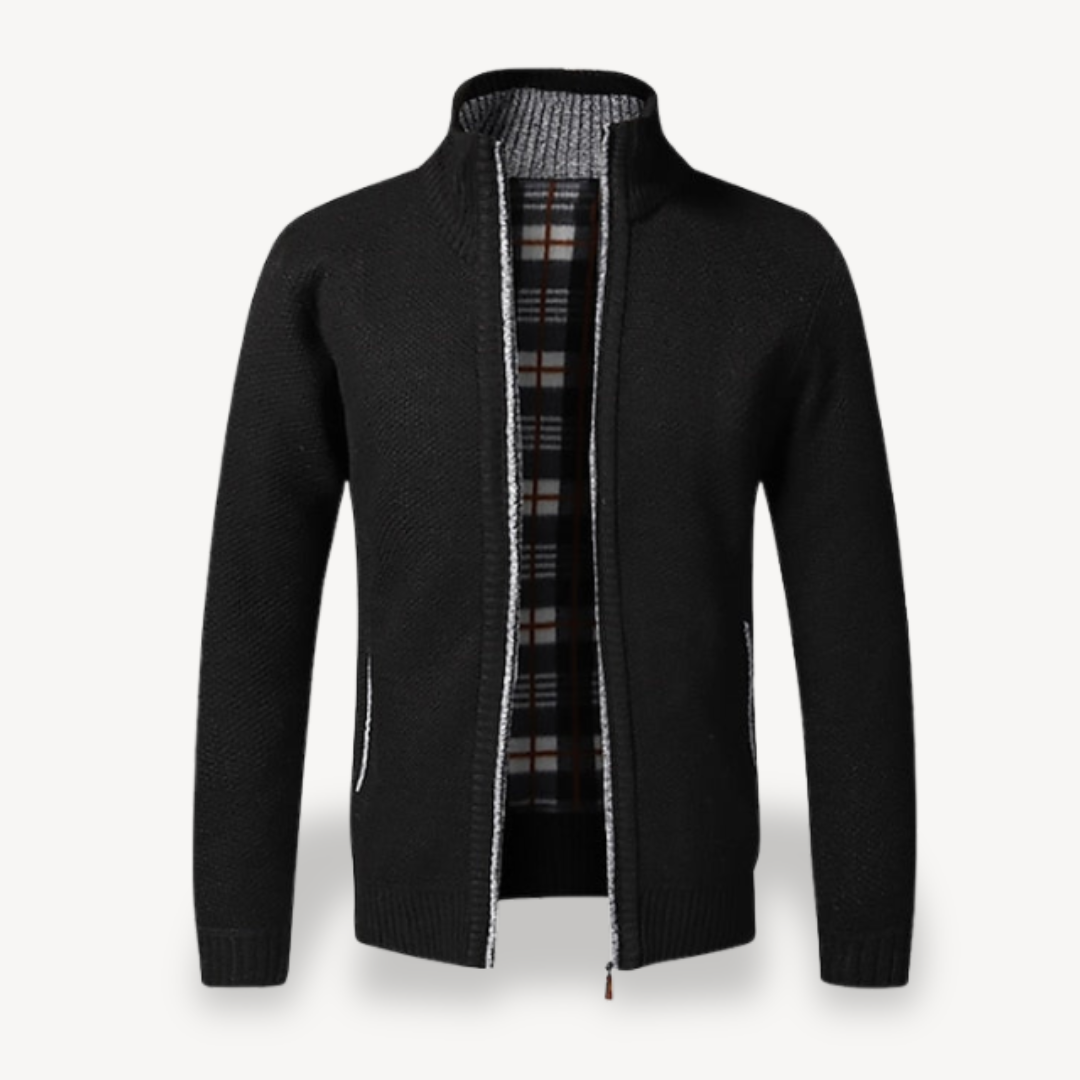 Herren-Strickjacke mit Reißverschluss und Fleecefutter 4