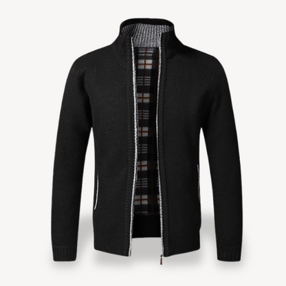 Herren-Strickjacke mit Reißverschluss und Fleecefutter 4