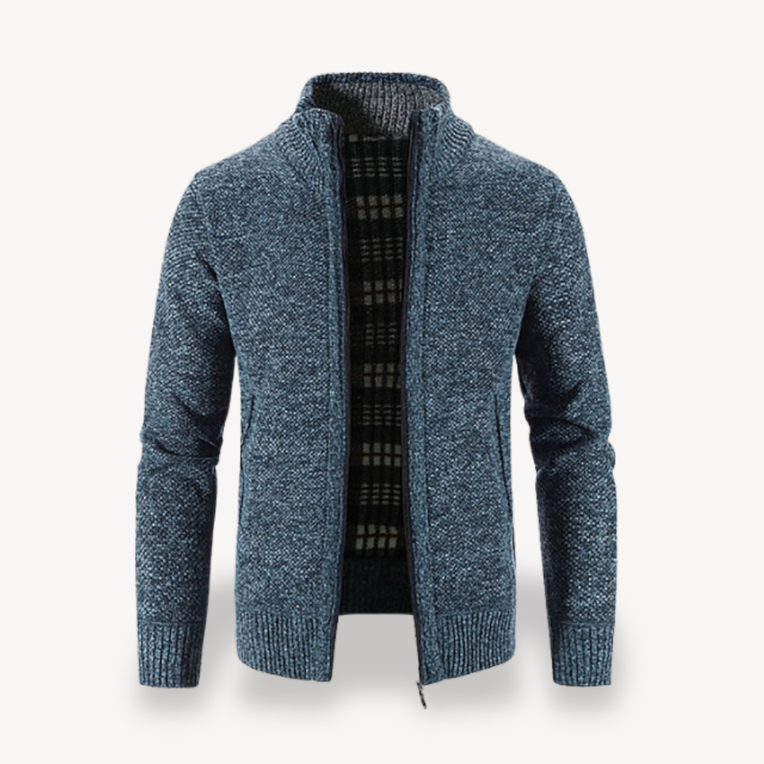 Herren-Strickjacke mit Reißverschluss und Fleecefutter 6