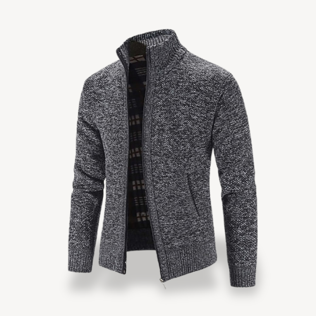 Herren-Strickjacke mit Reißverschluss und Fleecefutter 8