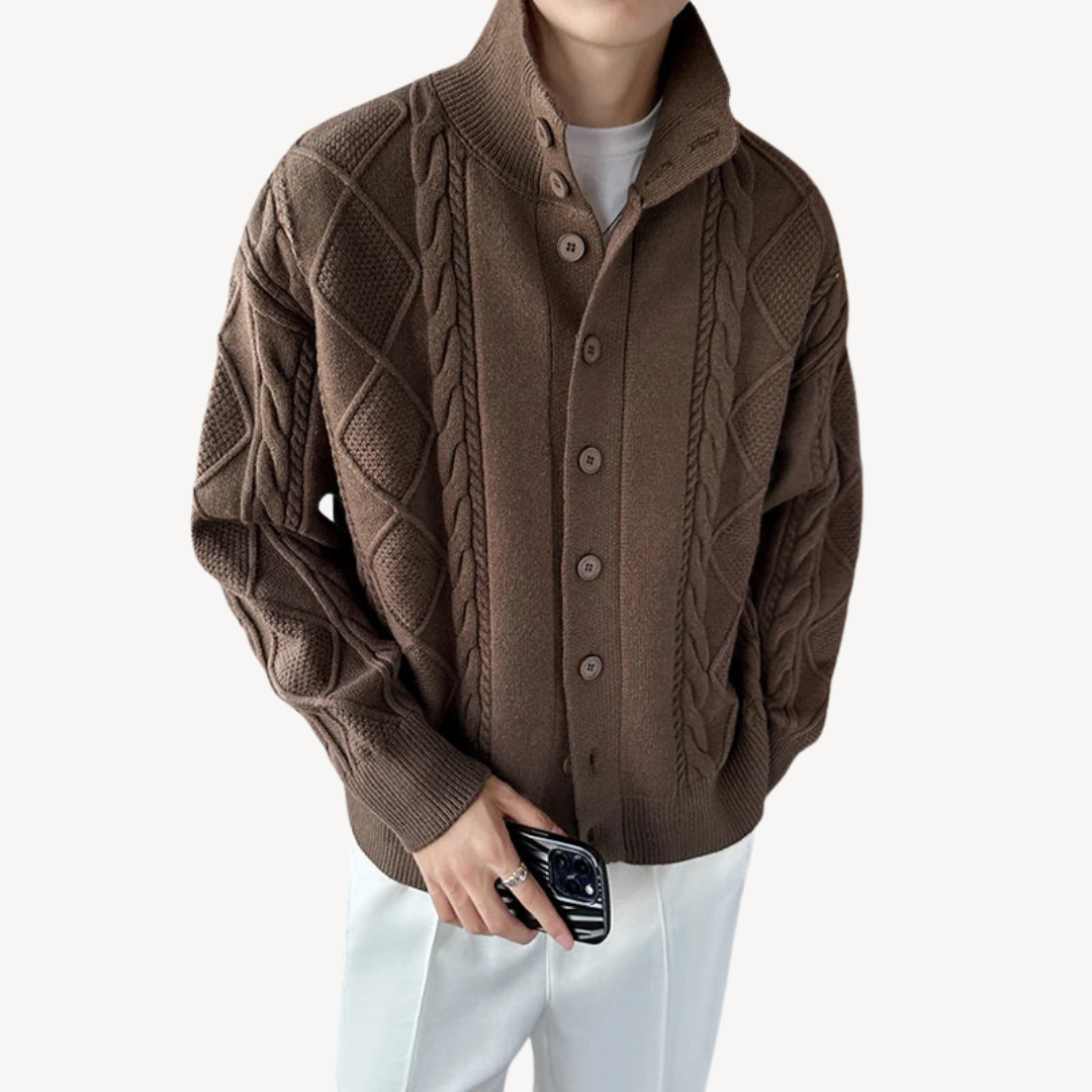 Herren-Strickjacke mit Zopfmuster | Loravelle 2