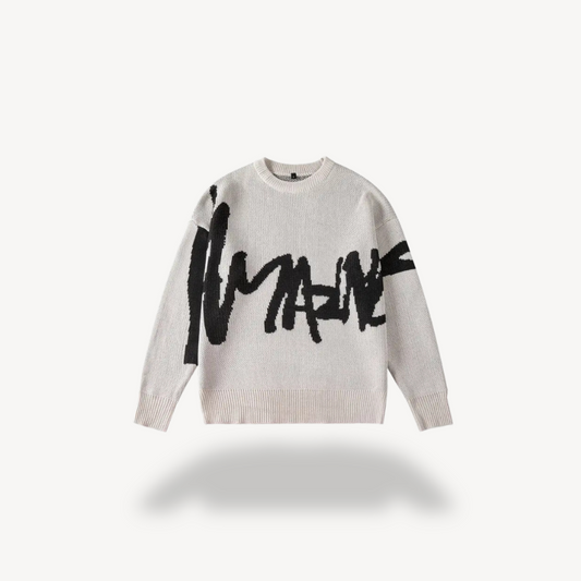 Herren-Strickpullover mit Graffiti-Print | Loravelle 0