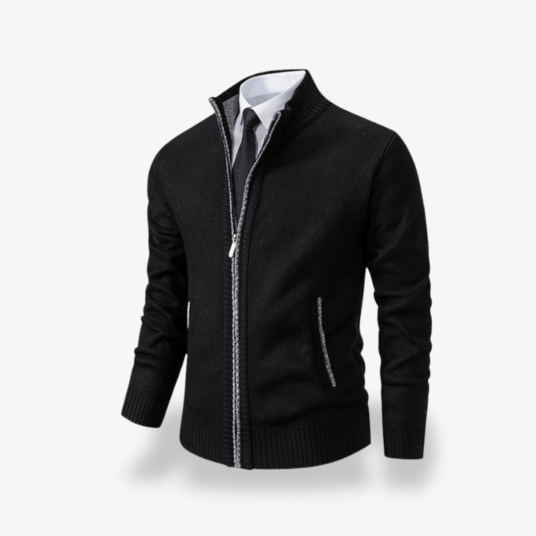 Herren-Strickpullover mit Reißverschluss und Kragen | Loravelle 0