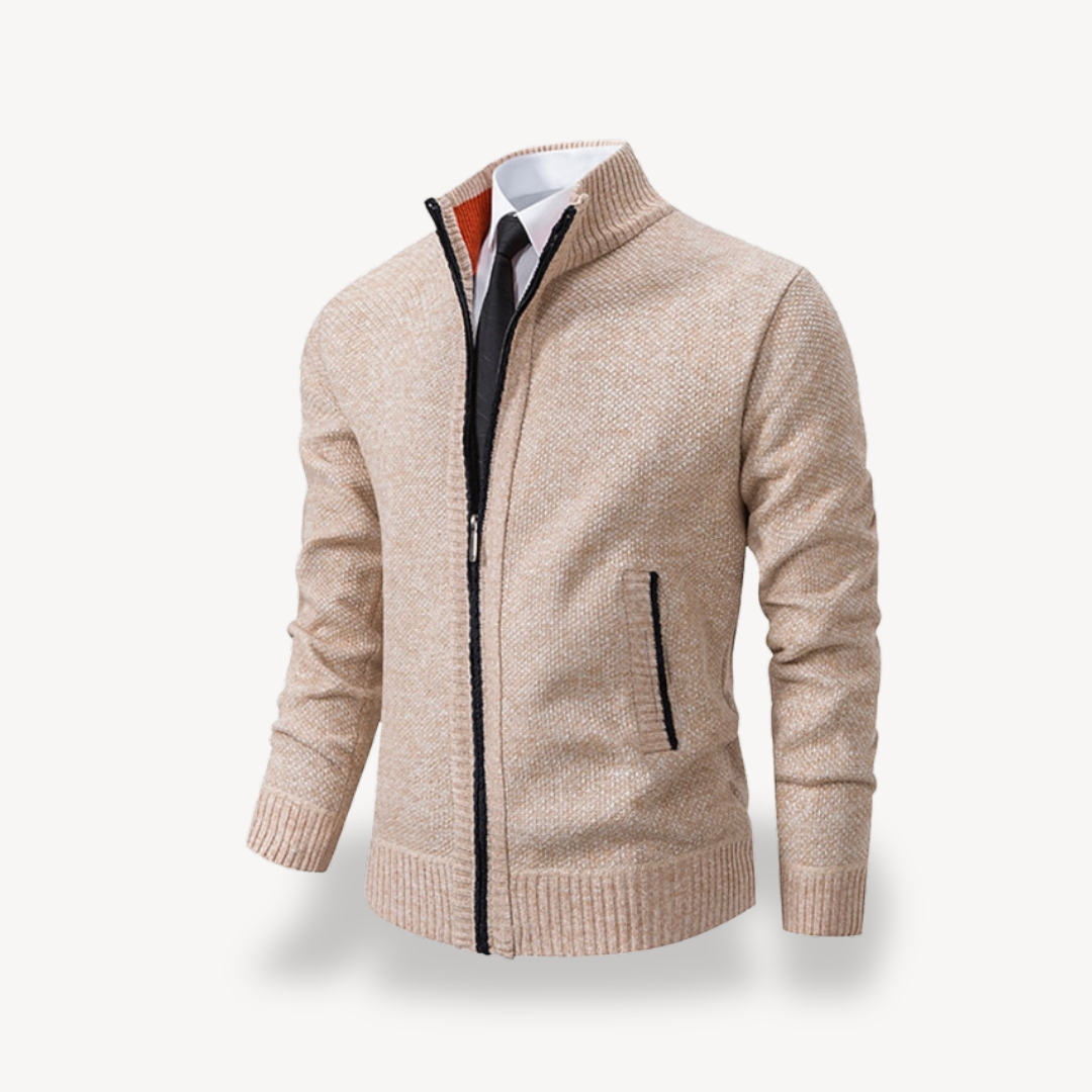 Herren-Strickpullover mit Reißverschluss und Kragen | Loravelle 1