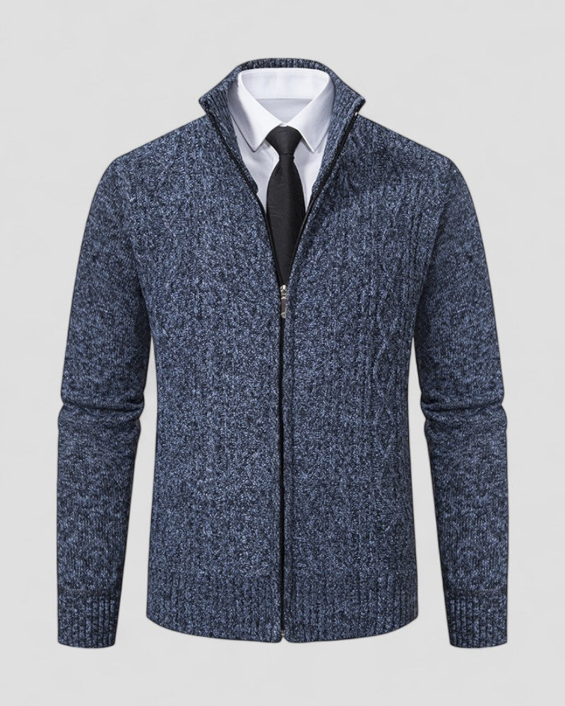 Herren-Strickpullover mit Reißverschluss vorne und Stehkragen 2
