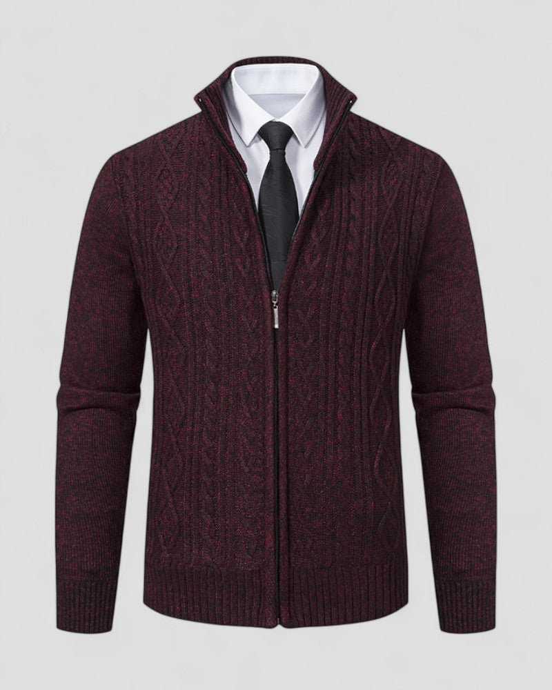 Herren-Strickpullover mit Reißverschluss vorne und Stehkragen 3