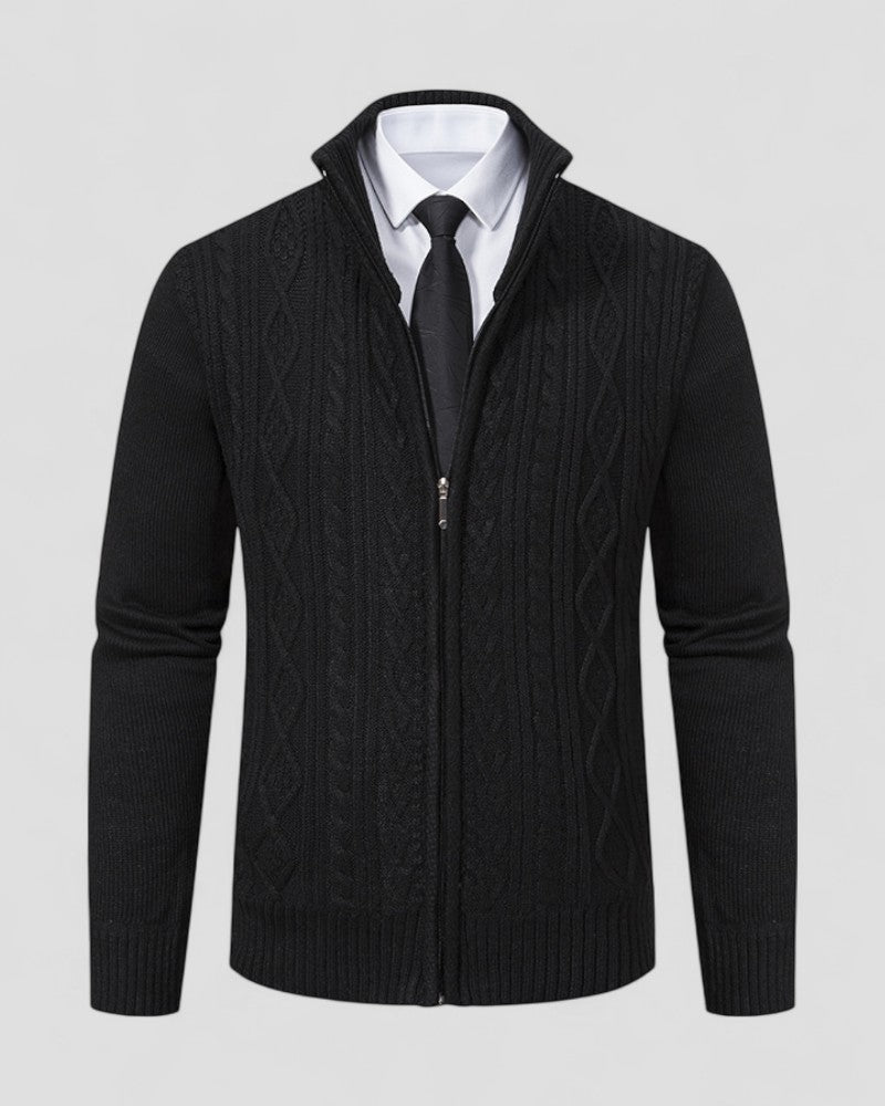 Herren-Strickpullover mit Reißverschluss vorne und Stehkragen 4