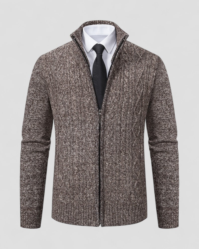 Herren-Strickpullover mit Reißverschluss vorne und Stehkragen 5