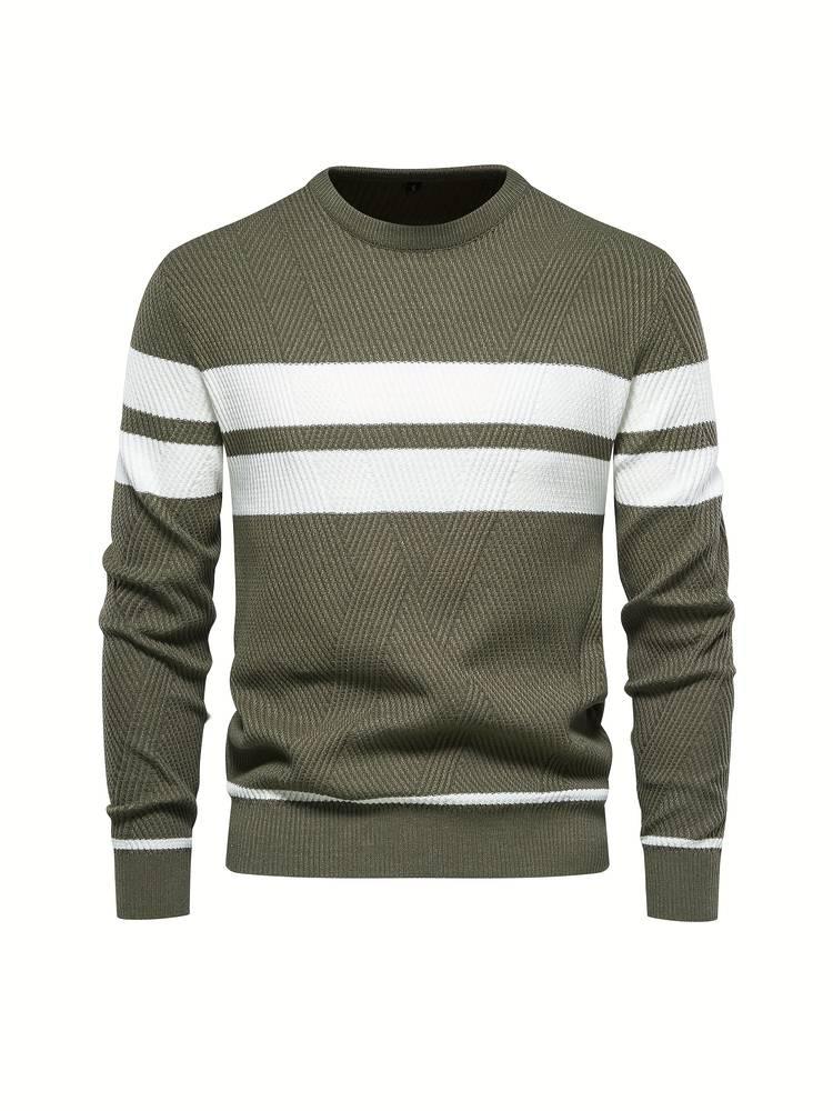 Herren-Strickpullover mit Streifen 0