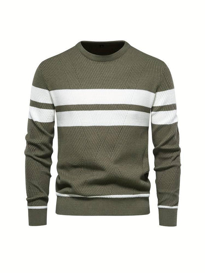 Herren-Strickpullover mit Streifen 0