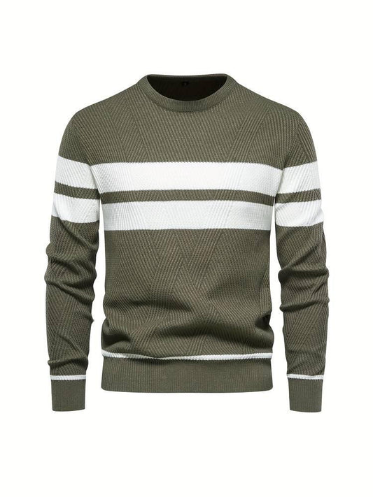 Herren-Strickpullover mit Streifen 0