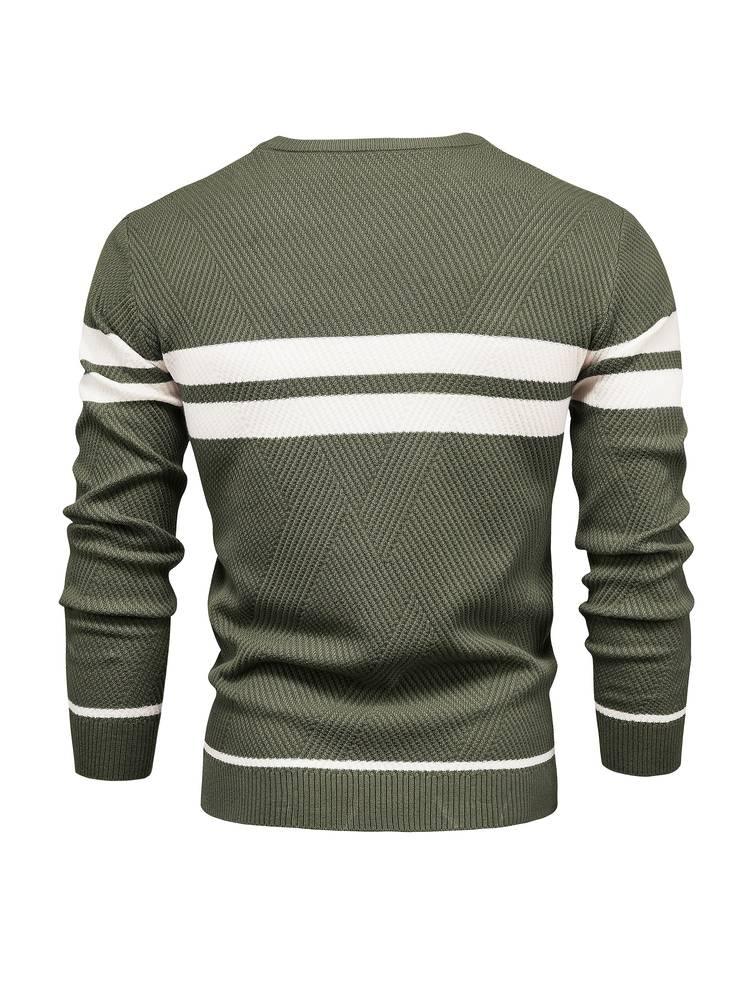 Herren-Strickpullover mit Streifen 1