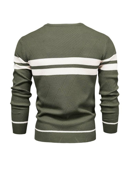 Herren-Strickpullover mit Streifen 1