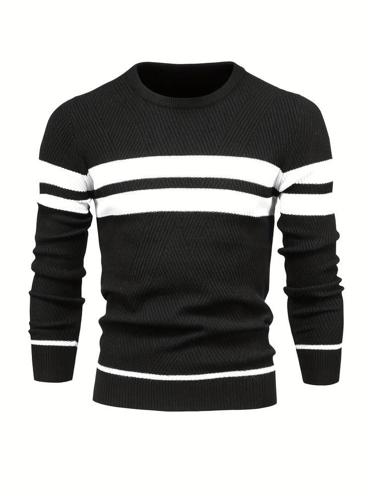 Herren-Strickpullover mit Streifen 2