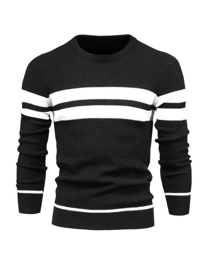 Herren-Strickpullover mit Streifen 2