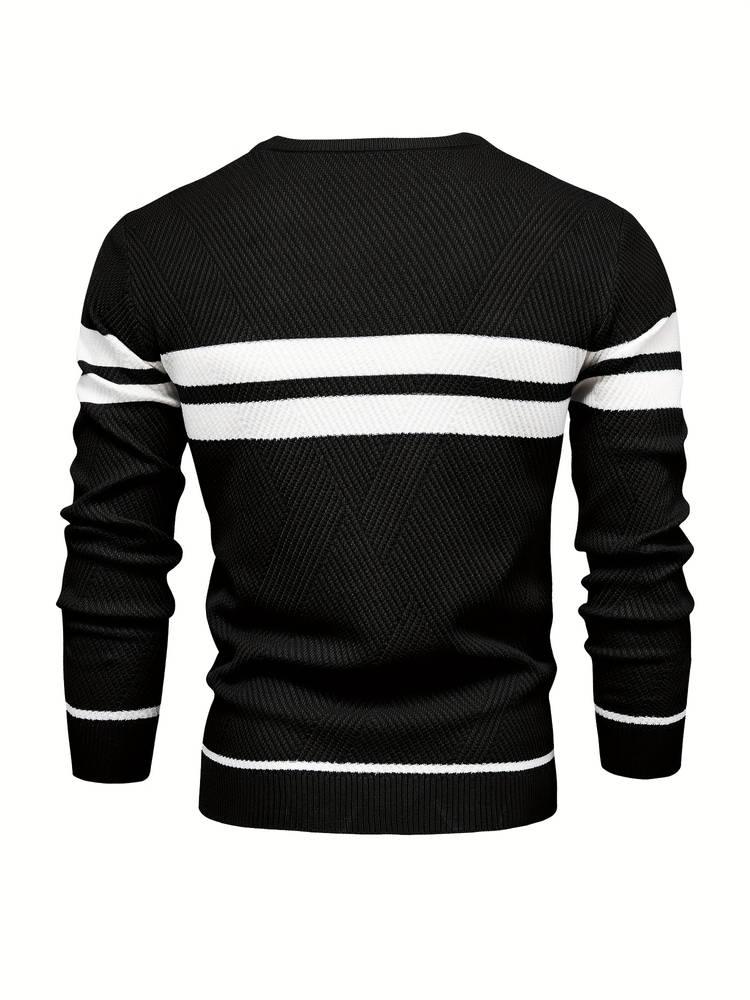 Herren-Strickpullover mit Streifen 3