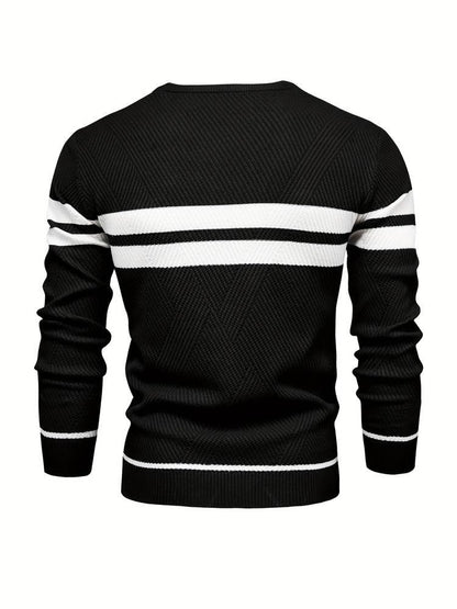 Herren-Strickpullover mit Streifen 3